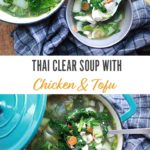 Thai clear soup in bowls