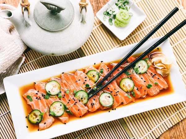 Salmon Sashimi with Ponzu - Asian Inspired Eats Food Blog