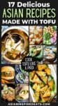 Pinterest photo collage of delicious Asian tofu recipes.