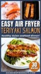 Pinterest pin for air fryer teriyaki salmon.